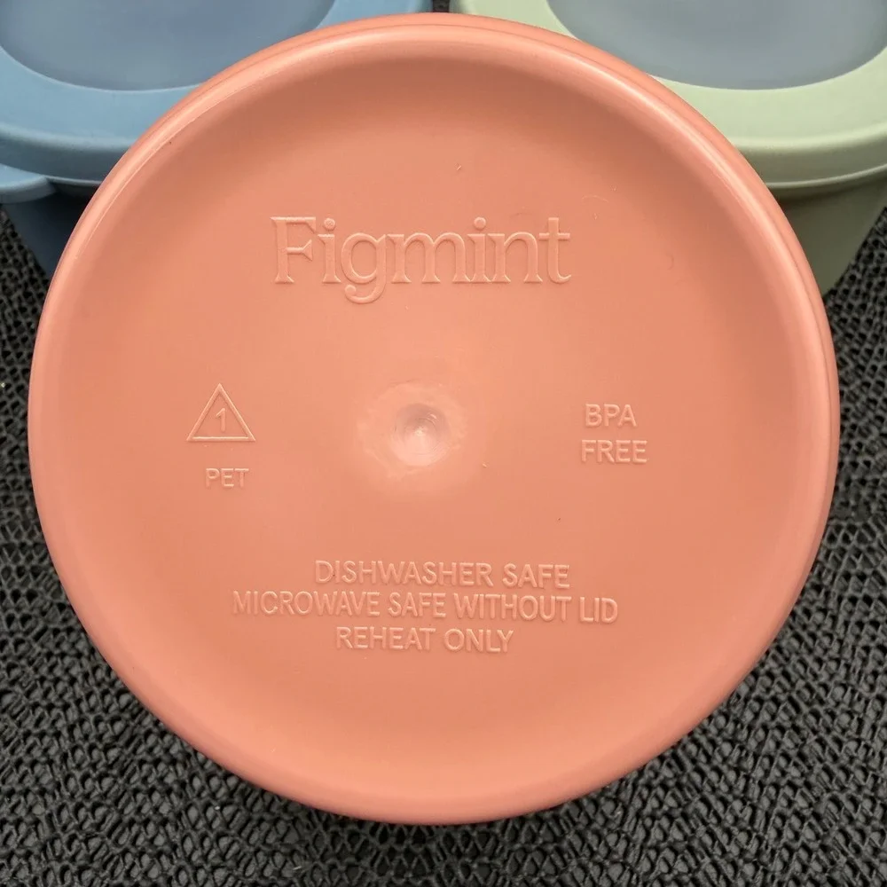 Figmint 3pc Small Round Food Storage Containers Set Pastel Blue Green Peach BPA